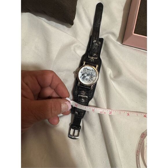 Vintage y2k OG Juicy Couture fairytale lesther double band crown charm watch iOB main image 10
